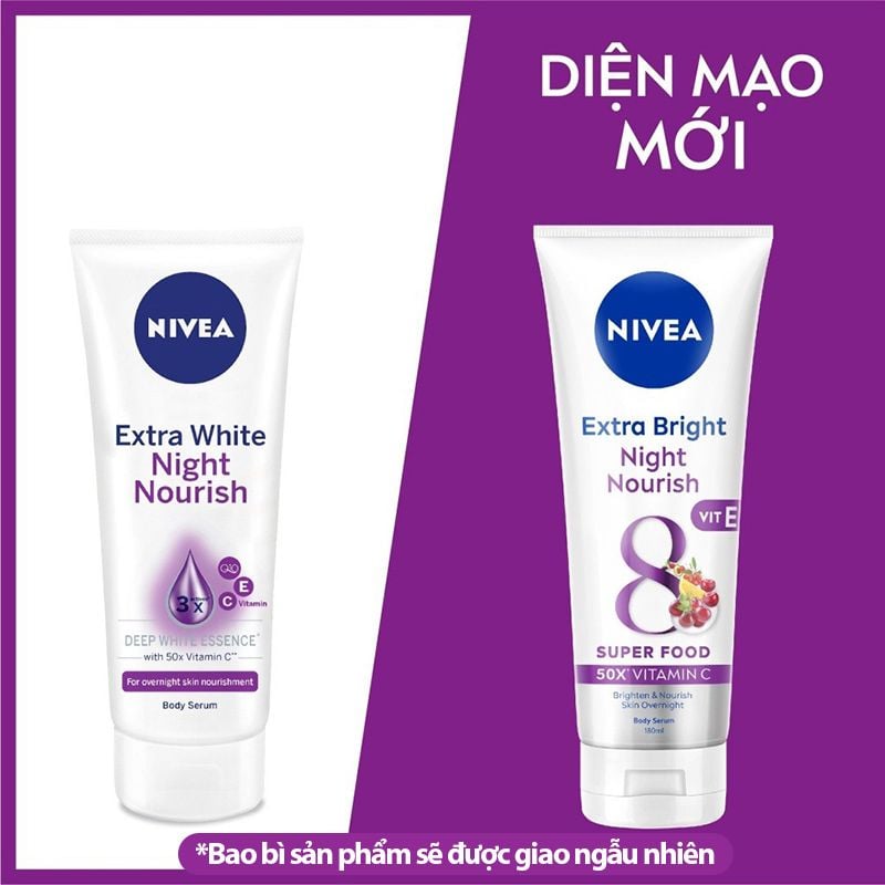Sữa Dưỡng Thể Nivea Hỗ Trợ Dưỡng Trắng Da Ban Ngày & Đêm Extra Bright Body Serum