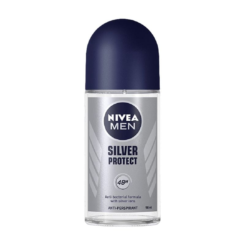 Lăn Ngăn Mùi Cho Nam Phân Tử Bạc Nivea Men Silver Protect Anti-Perspirant Roll On (Che tên sản phẩm khi giao hàng)