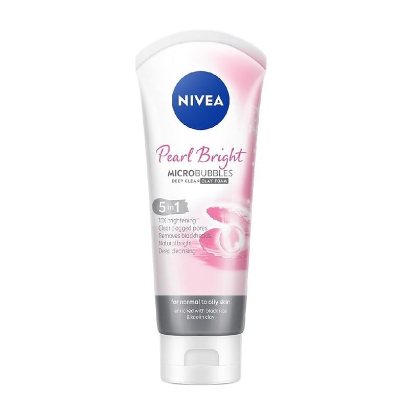 Sữa Rửa Mặt Nivea Hỗ Trợ Làm Sáng Da Pearl Bright Micro Bubbles Deep Clean Foam 100g
