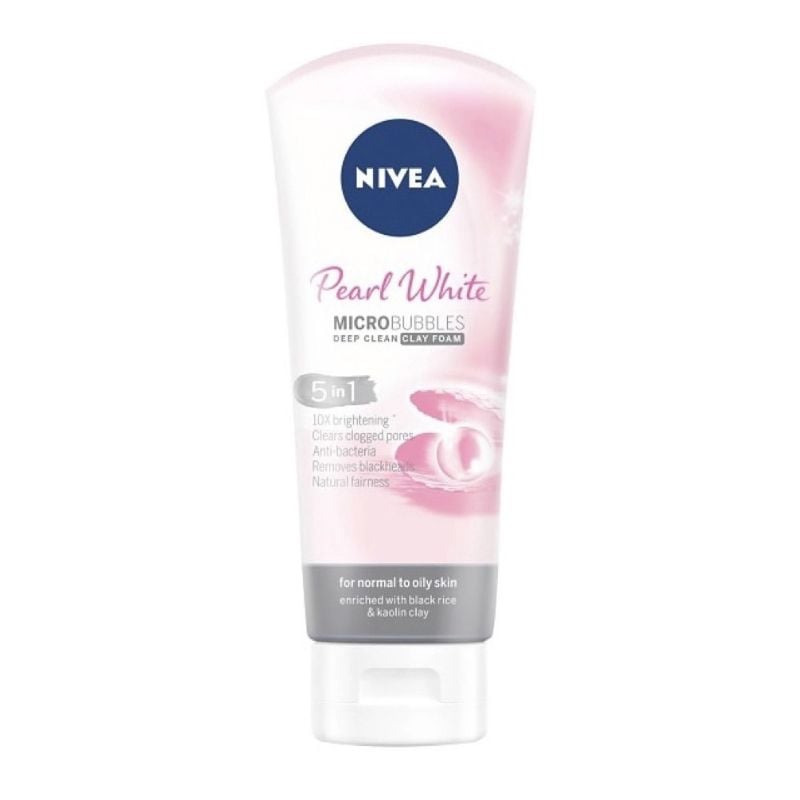 Sữa Rửa Mặt Nivea Hỗ Trợ Làm Sáng Da Pearl Bright Micro Bubbles Deep Clean Foam 100g