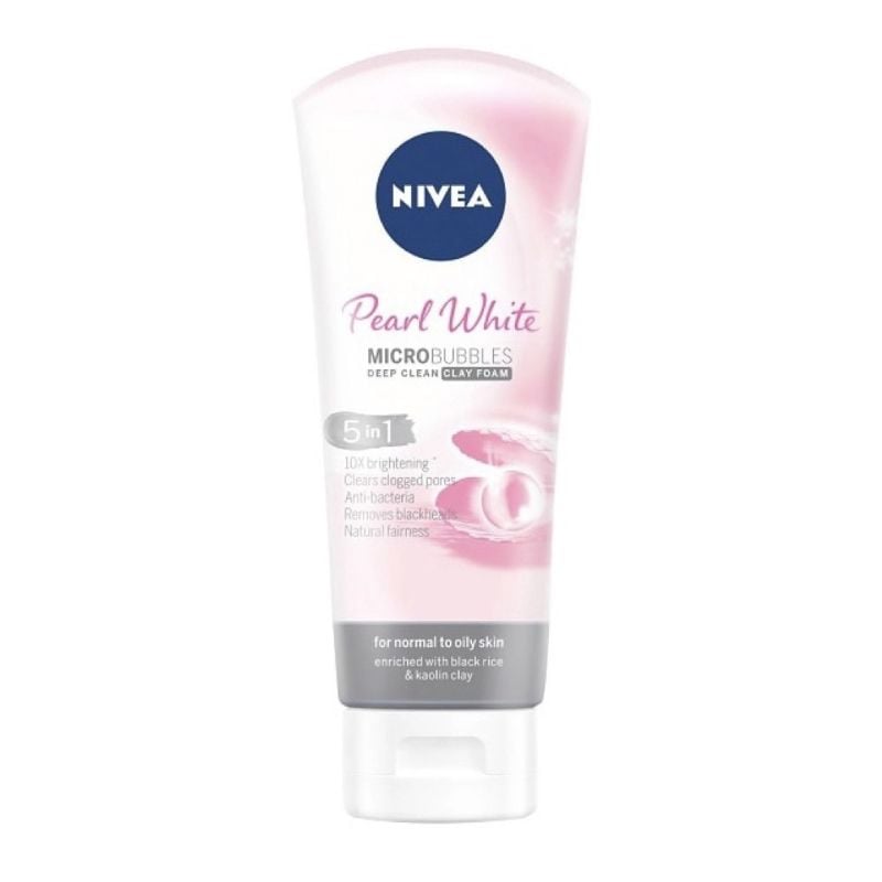 Sữa Rửa Mặt Hỗ Trợ Làm Sáng Da Nivea Pearl Bright Micro Bubbles Deep Clean Foam 100g