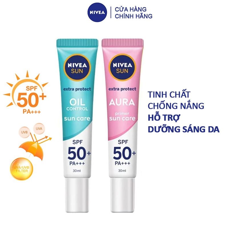 Tinh Chất Chống Nắng Nivea Hỗ Trợ Dưỡng Sáng Da Sun Extra Protect SPF50+/PA+++ 30ml