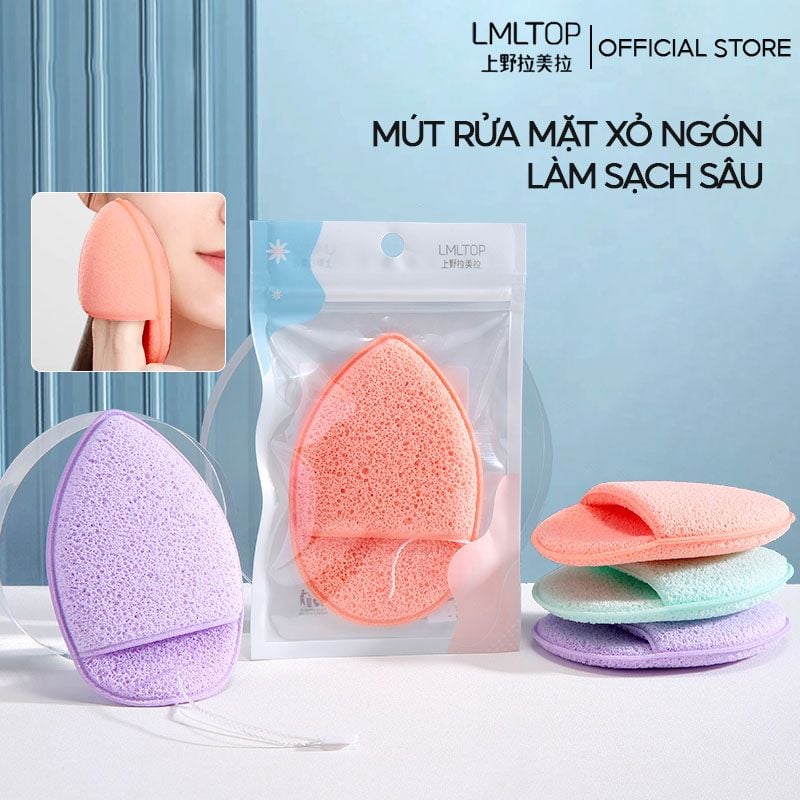 [NHẬP KHẨU] Bông Mút Rửa Mặt Xỏ Ngón Mềm Mại, Làm Sạch Sâu LMLTOP