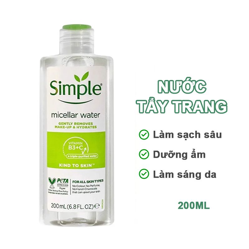 Nước Tẩy Trang Simple Lành Tính & Làm Sạch Sâu 200ml – THẾ GIỚI SKINFOOD