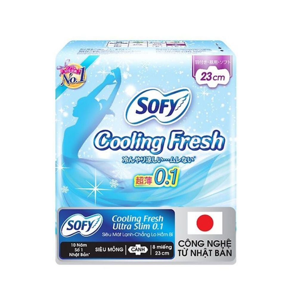 Băng Vệ Sinh Sofy Cooling Fresh Ultra Slim 23cm Có Cánh - 8 Miếng (Che tên sản phẩm khi giao hàng)