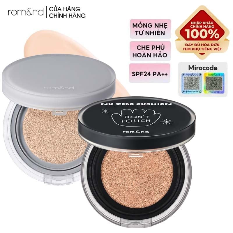 Phấn Nước Che Phủ Hoàn Hảo, Mỏng Nhẹ Tự Nhiên Romand NU Zero Cushion SPF24/PA++ 15g