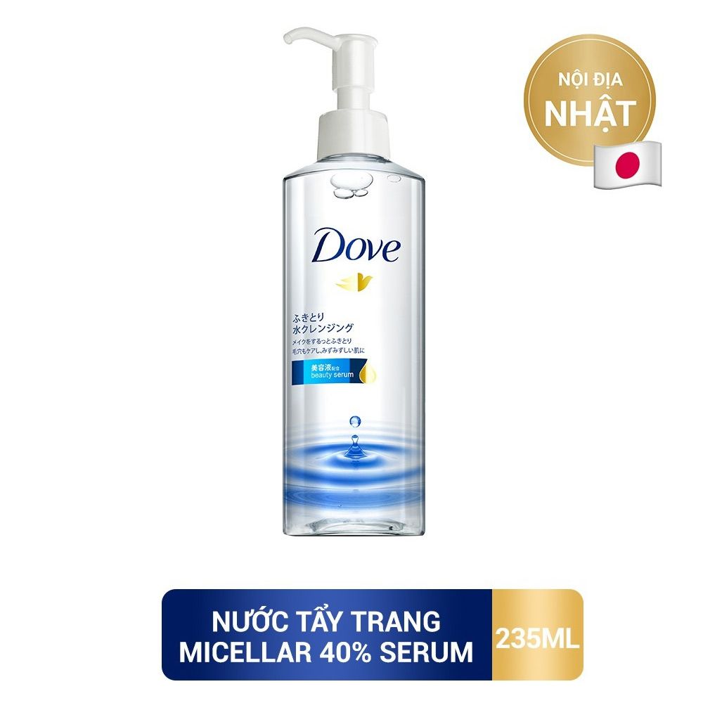 Nước Tẩy Trang Tinh Chất Dành Cho Da Khô Và Da Thường Dove Beauty Serum Micellar Cleansing Water 235ml