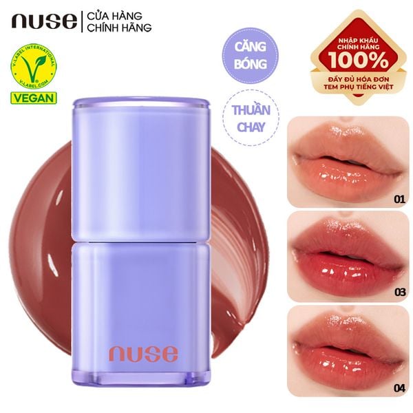  [NUSE BY ROMAND] Son Bóng Nuse Thuần Chay Cho Môi Căng Mọng, Mềm Mịn Care Liptual 4.5g 