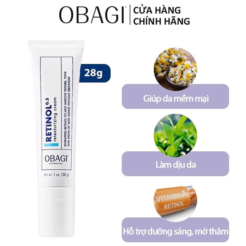 Kem Dưỡng Làm Dịu, Cải Thiện Làn Da Obagi Clinical Retinol 0.5% - tuýp 28g (date 11/2024)