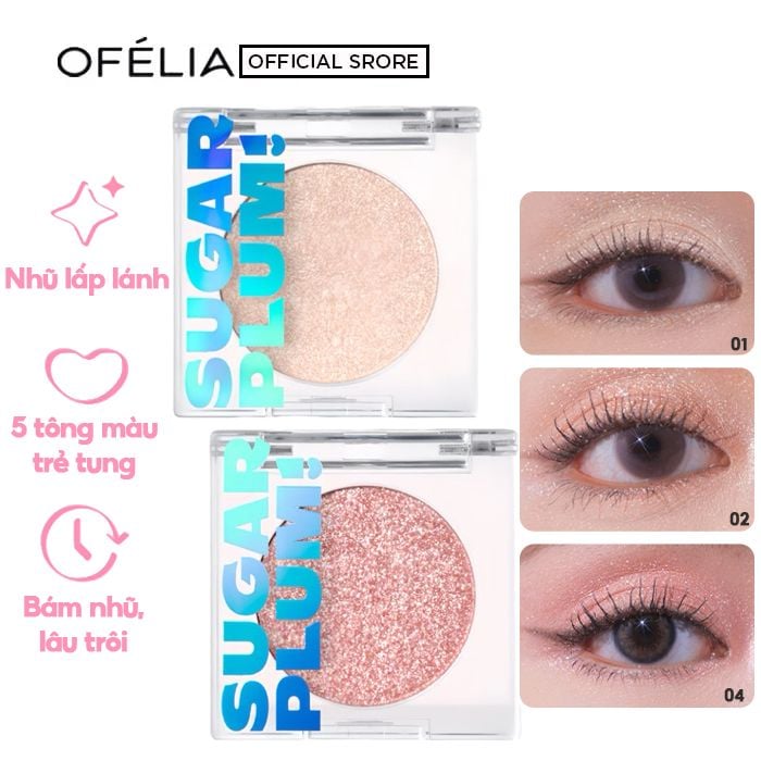 [SUGARPLUM By OFÉLIA] Nhũ Mắt Thuần Chay Bắt Sáng Đa Chiều OFÉLIA Pixie Bae Glitter Shadow 2.5g