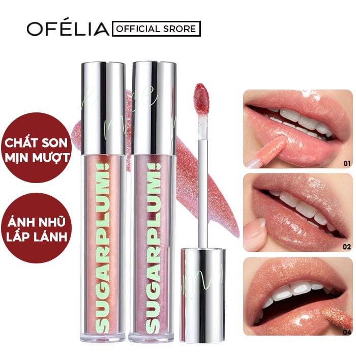 [SUGARPLUM BY OFÉLIA] Son Bóng Có Nhũ, Mịn Môi, Lâu Trôi OFÉLIA Mintyice Sparkling Gloss 3.7g