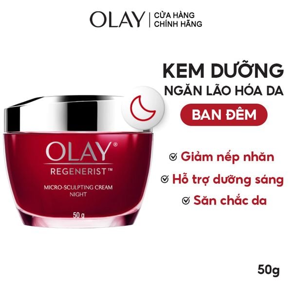  Kem Dưỡng Ẩm Olay Ban Đêm Ngừa Lão Hóa Da Regenerist Micro-Sculpting Cream Night 50g 