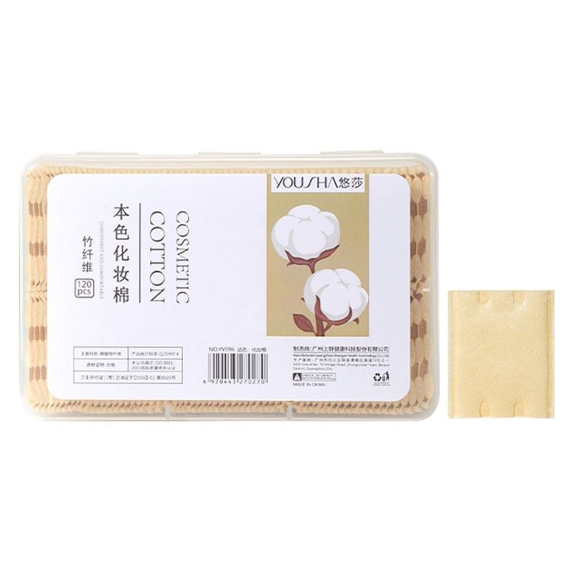 [NHẬP KHẨU][Hộp 120 Miếng] Bông Tẩy Trang Sợi Tre Yousha 3 Lớp Thấm Hút Tốt YV096