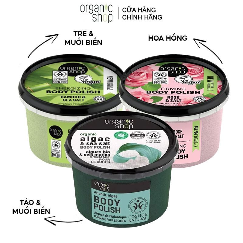 Tẩy Tế Bào Chết Organic Shop Chiết Xuất Từ Thiên Nhiên Body Polish 250ml