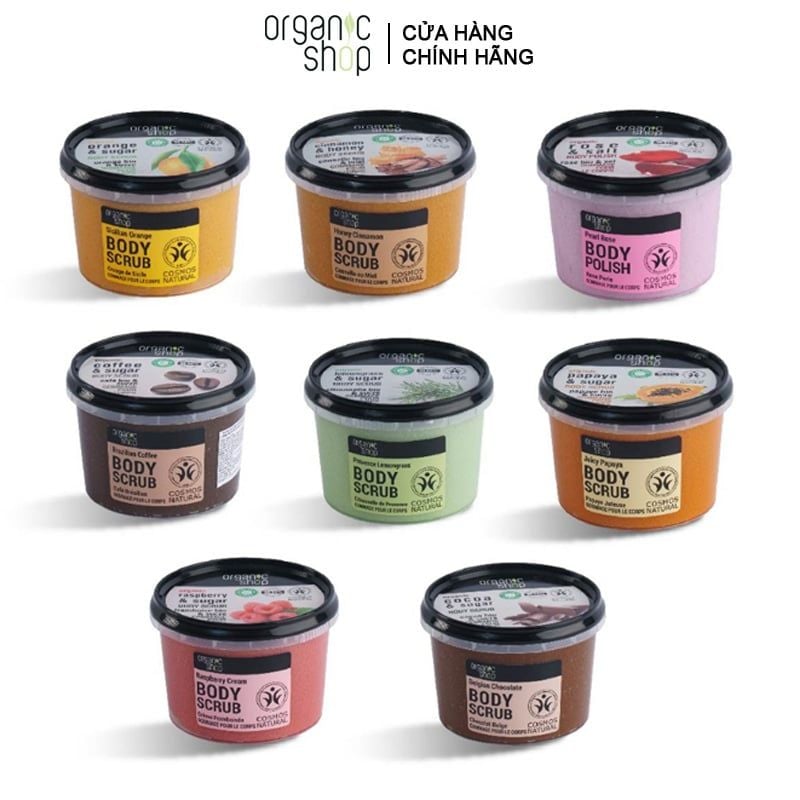 Tẩy Tế Bào Chết Body Organic Shop Dưỡng Da Ẩm Mịn Body Scrub 250ml