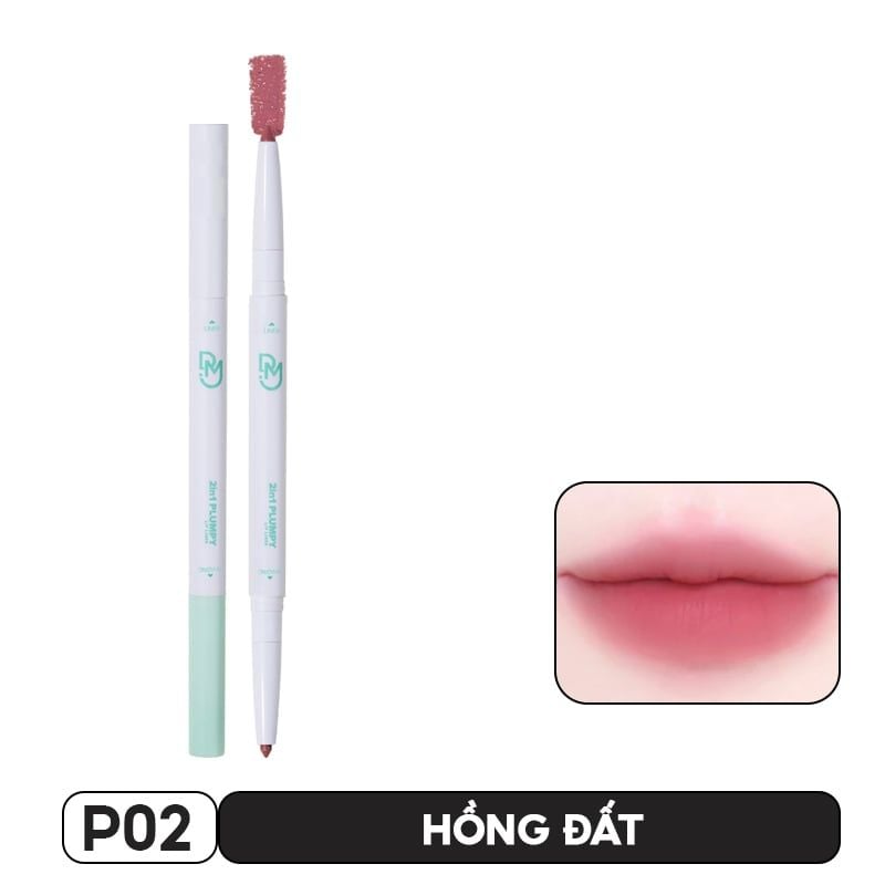 Chì Kẻ Viền Môi, Tạo Khối Môi 2 Đầu Dearmay 2In1 Plumpy Lip Liner 0.46g