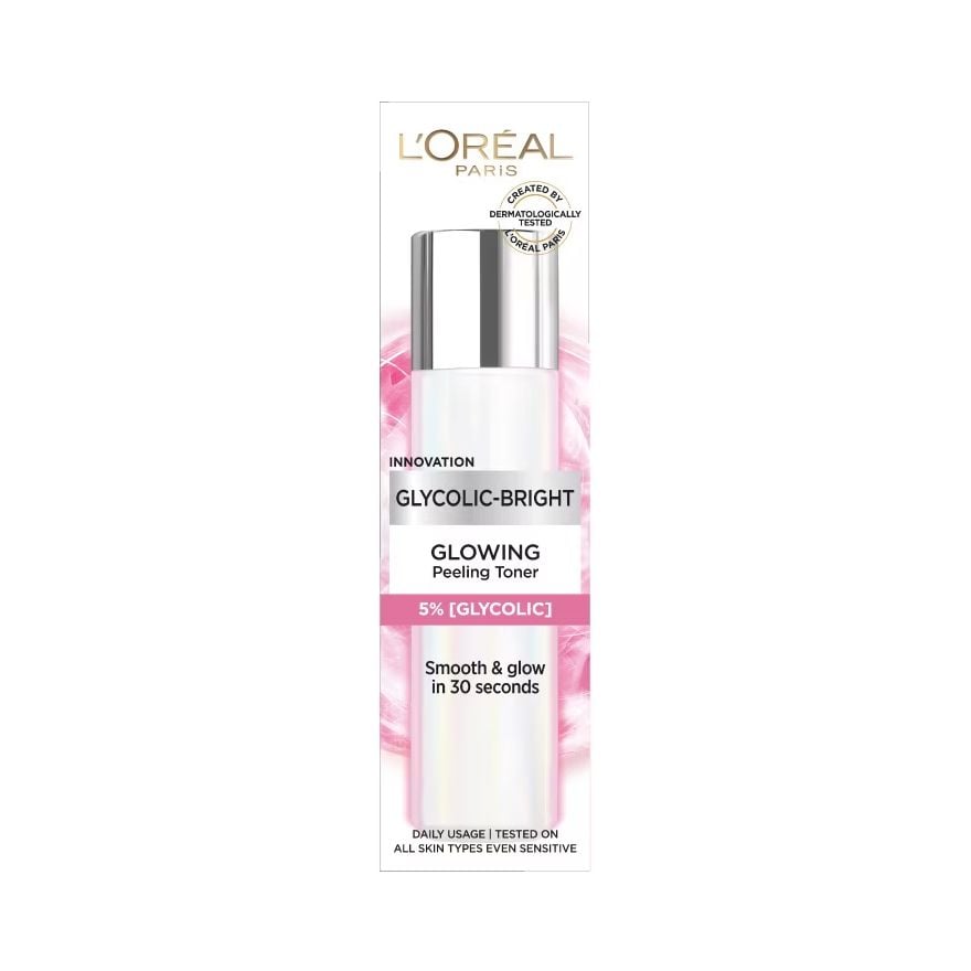 Nước Dưỡng L'oreal Hỗ Trợ Làm Sáng Da Glycolic - Bright Glowing Peeling Toner 128ml