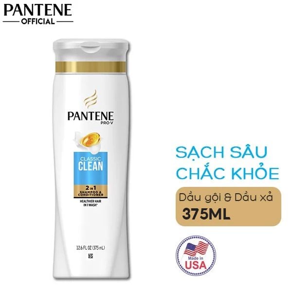 Dầu Gội Và Dầu Xả Tóc Pantene Pro-V Classic Clean 2in1 Shampoo & Conditioner 375ml