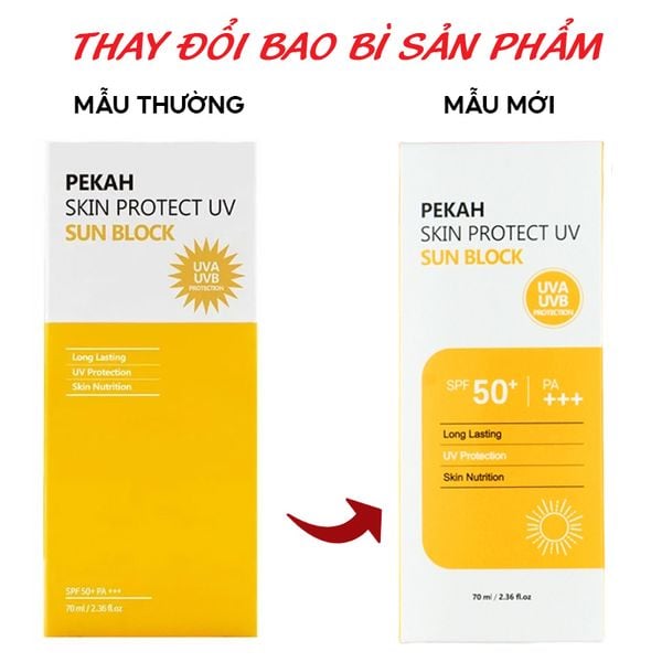  Kem Chống Nắng Pekah Nâng Tone Tự Nhiên Skin Protect UV Sunblock SPF50+/PA+++ 70ml 