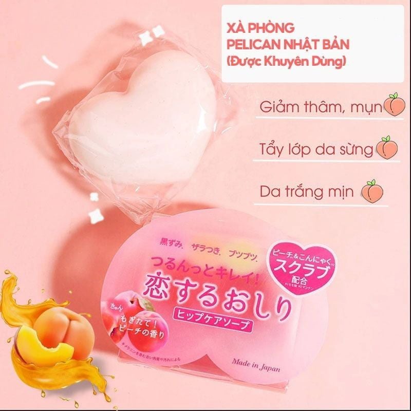 Xà Phòng Cải Thiện Thâm Mông, Làm Sáng Da Pelican Nhật Bản Hip Care Soap 80g (Che tên sản phẩm khi giao hàng)