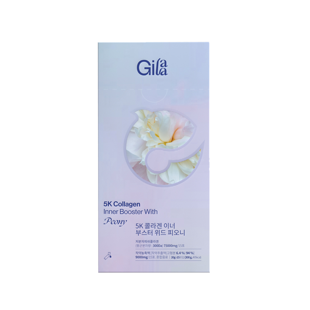 Nước Uống Collagen Gilaa Siêu Phân Tử 300DA Trẻ Hóa, Hỗ Trợ Dưỡng Sáng, Cân Bằng Nội Tiết 5K Collagen Booster 15 gói x 20g