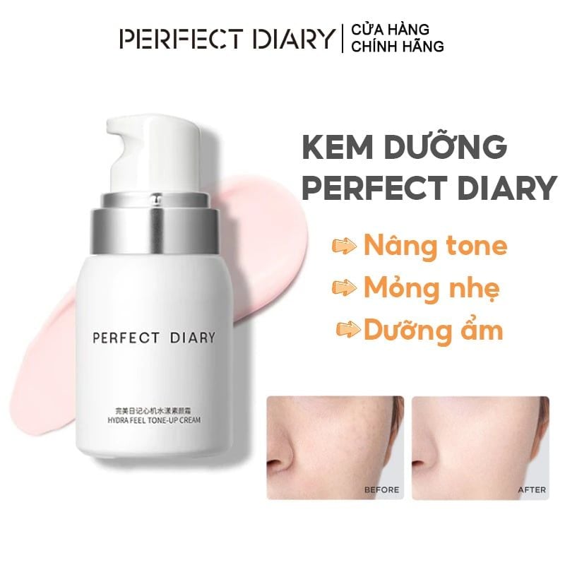 Kem Dưỡng Ẩm Perfect Diary Nâng Tone, Mỏng Nhẹ Hydra Feel Tone-Up Cream 40g