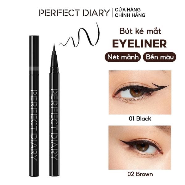 Bút Kẻ Mắt Nét Mảnh, Lâu Trôi Perfect Diary Slim Long Lasting Liquid Eyeliner 0.5ml