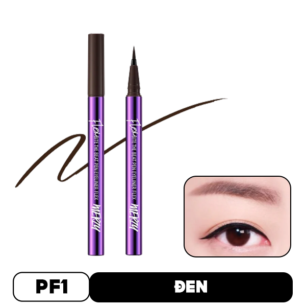 [Phiên Bản Nâng Cấp] Bút Kẻ Mắt Nước Merzy Nét Mảnh, Sắc Nét, Lâu Trôi Bite The Beat Pen Eyeliner Flex 0.6g #PF1 - ĐEN