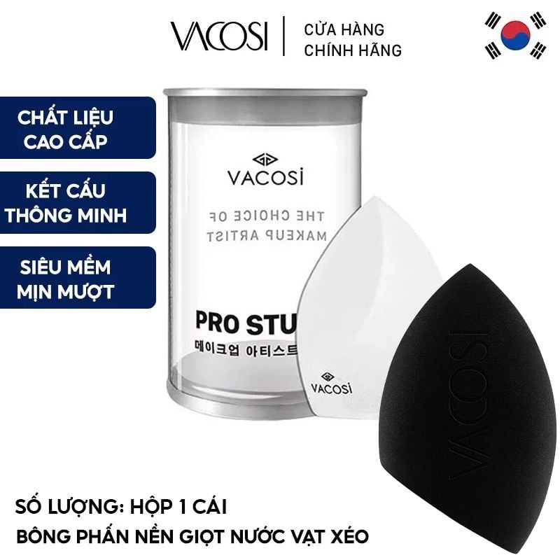 Bông Phấn Nền Giọt Nước Vạt Xéo Vacosi Prs Pro Flat Blender - Hộp 1 Cái