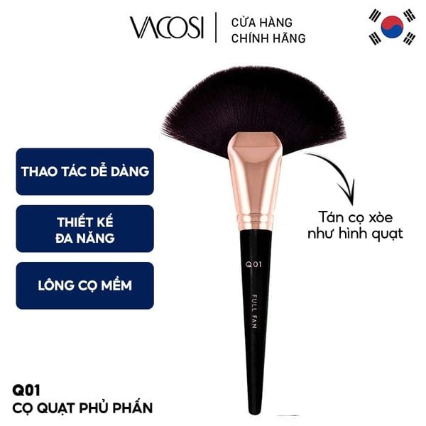  Cọ Quạt Phủ Phấn Vacosi Fan Powder Brush - Q01 