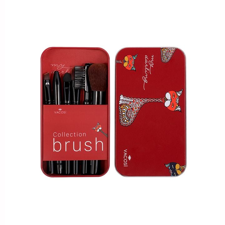 Bộ Cọ Hộp Sắt Vacosi My Darling Travel Brush Set - 6 Cây