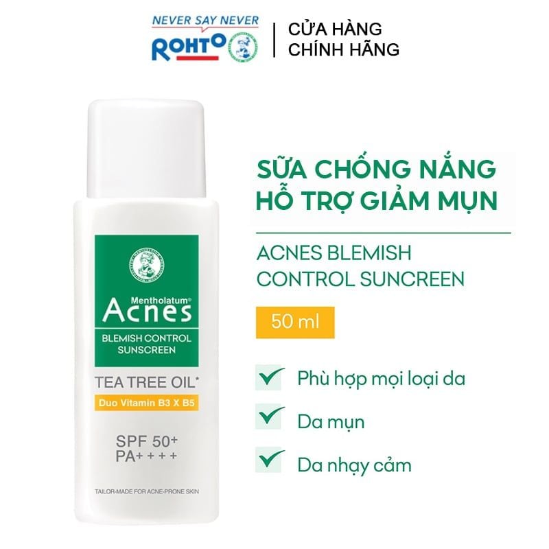 Kem Chống Nắng Acnes Hỗ Trợ Giảm Mụn Blemish Control Sunscreen 50g