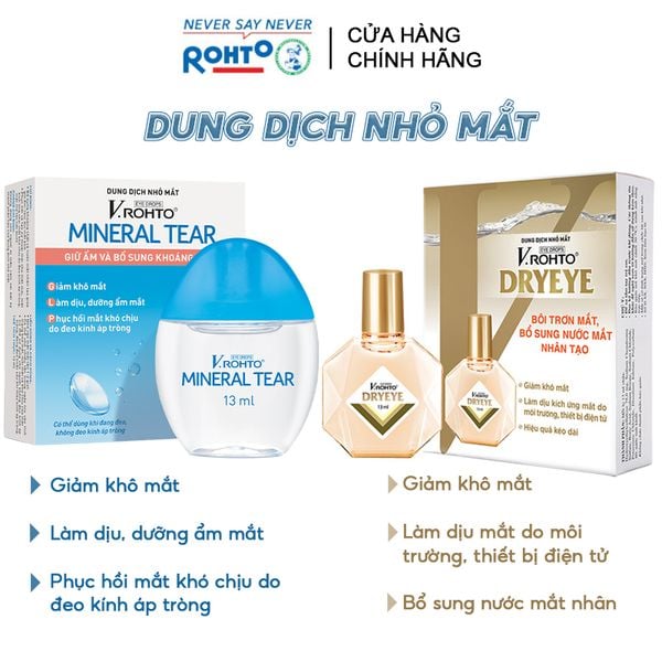 Dung Dịch Nhỏ Mắt V.Rohto Giữ Ẩm, Làm Dịu Mắt, Bổ Sung Nước Mắt Nhân Tạo 13ml 