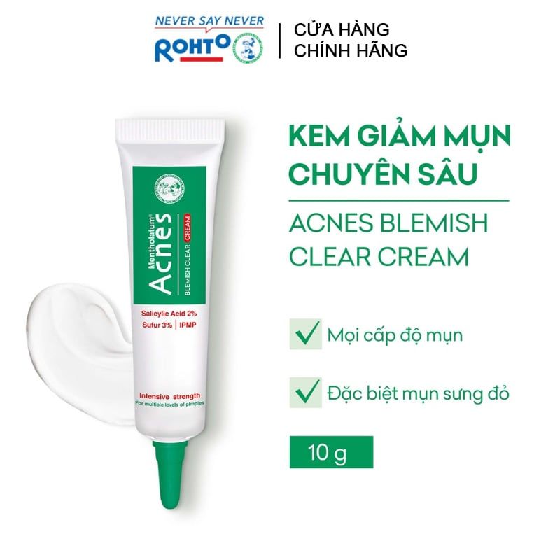 Kem Giảm Mụn, Làm Khô Nhân Mụn Nhanh Acnes Blemish Clear Cream 10g