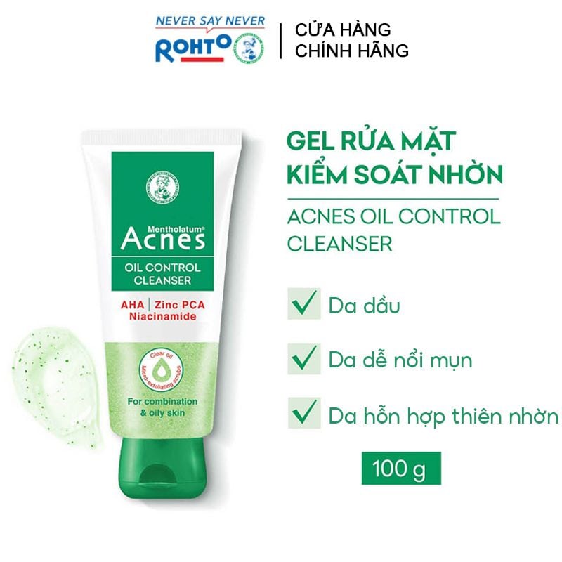 Gel Rửa Mặt Làm Sạch Sâu, Kiểm Soát Nhờn Acnes Oil Control Cleanser 100g