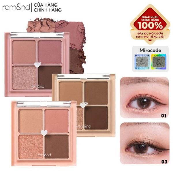  [NEW] Bảng Phấn Mắt 4 Ô Màu Romand Siêu Xinh Better Than Eyes 6.5g 