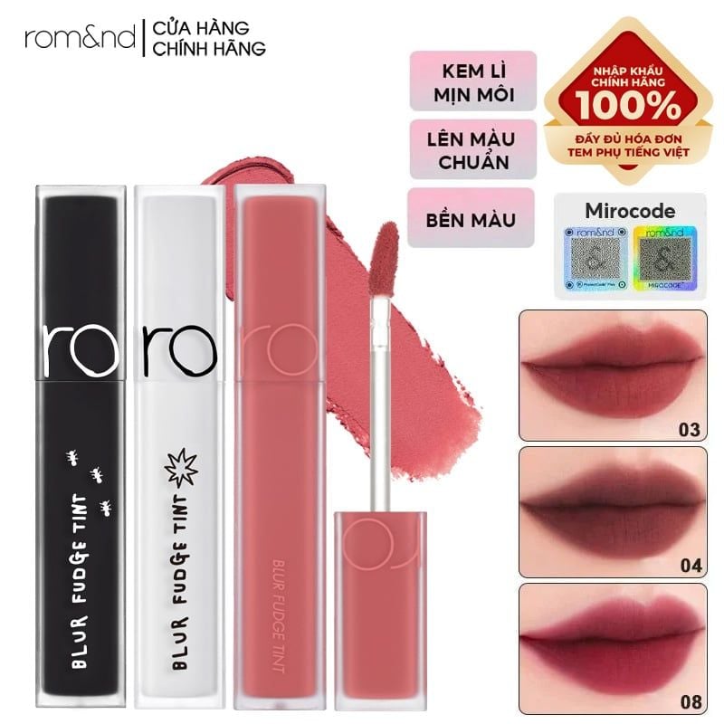 Son Kem Lì, Lên Màu Chuẩn, Mịn Môi Romand Blur Fudge Tint 5g