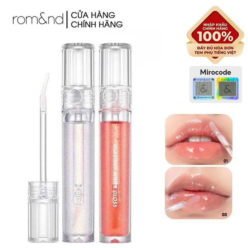 Son Tint Bóng Hàn Quốc Lâu Trôi, Căng Mọng Đôi Môi Romand Glasting Water Gloss 4.3g