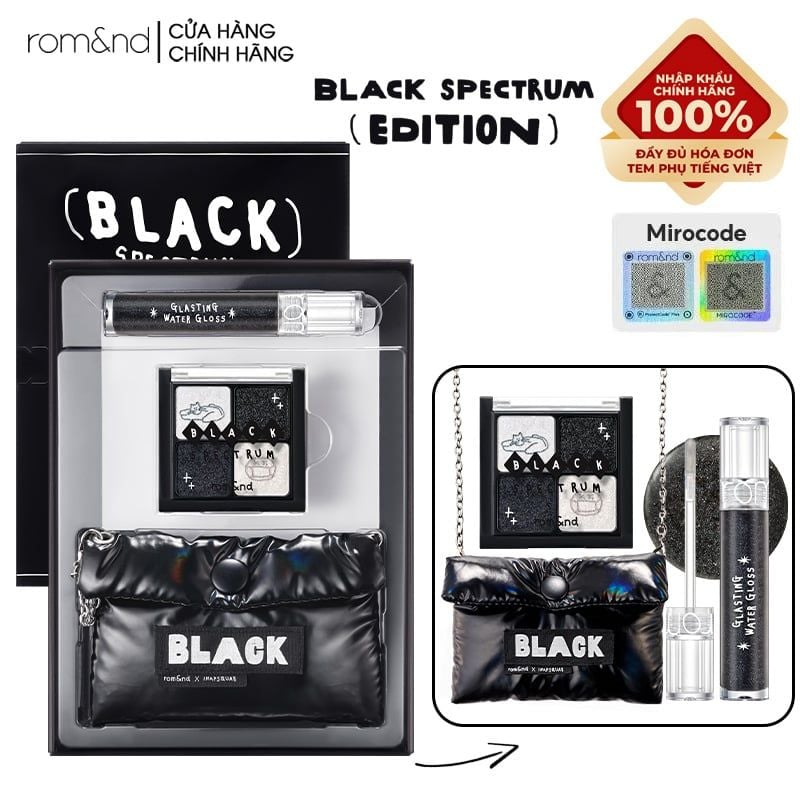 (Inapsquare) Set Trang Điểm Phiên Bản Giới Hạn Romand X Inapsquare Black Spectrum Edition