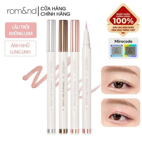 Bút Nhũ Mắt Romand Dạng Gel, Kẻ Bọng Mắt Ánh Nhũ Lấp Lánh, Lâu Trôi Twinkle Pen Liner 0.5g