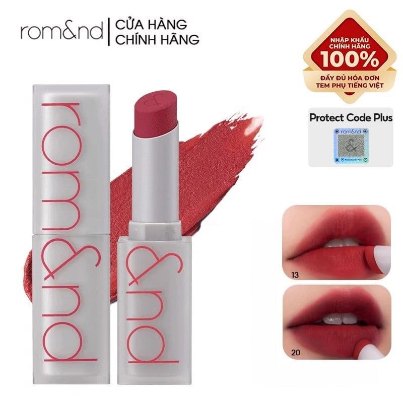 Son Thỏi Lì, Lên Màu Siêu Xinh Romand Zero Matte Lipstick 3g