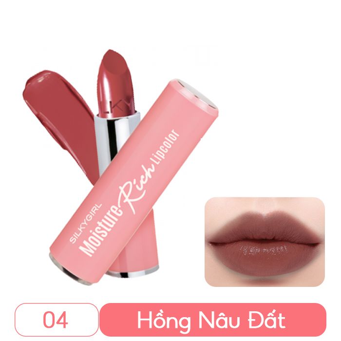 Son Thỏi Màu Có Dưỡng, Dưỡng Ẩm Môi Mềm Mại Silkygirl Moisture Rich Lipcolor 3.2g