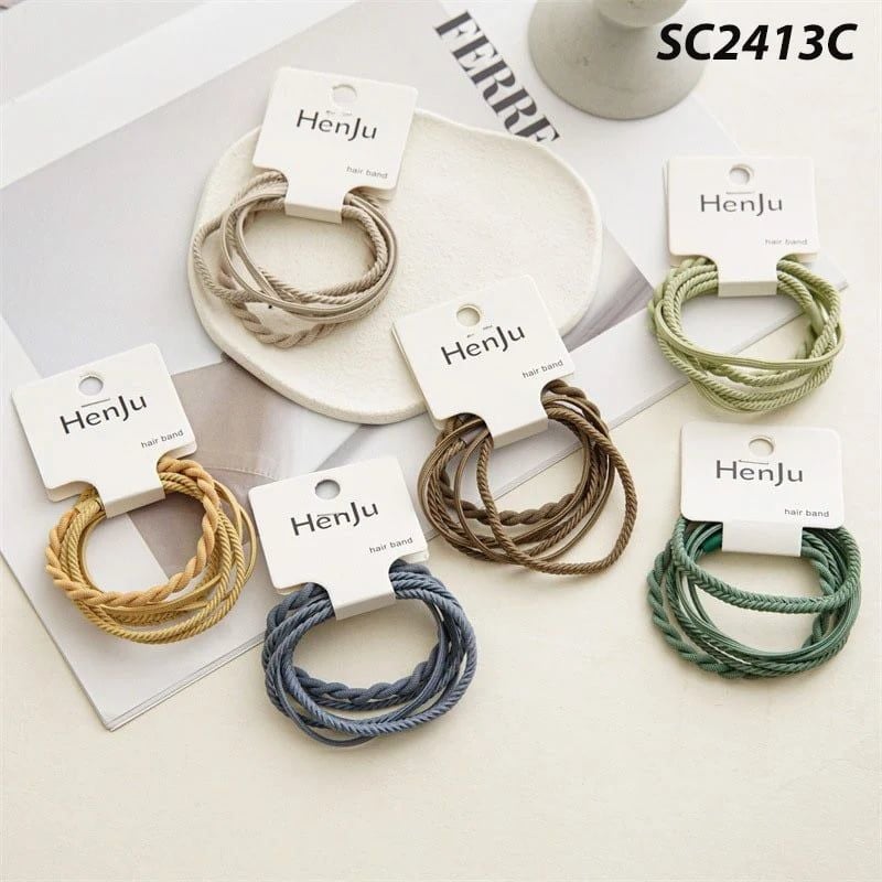 [NHẬP KHẨU] Dây Buộc Tóc Cao Su Co Giãn Thiết Kế Đơn Giản Phong Cách Hàn Quốc UNK Hair Bands Scrunchies