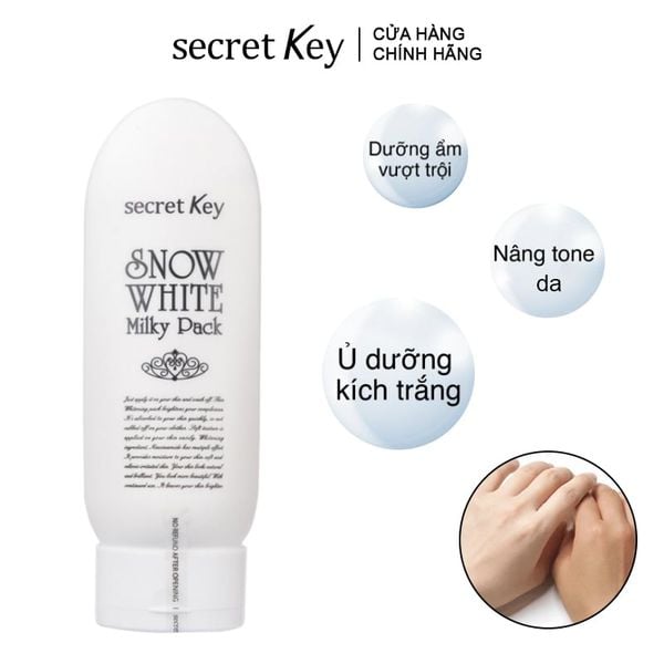Kem Ủ Trắng Da Dành Cho Mặt Và Cơ Thể Secret Key Snow White Milky Pack 200g