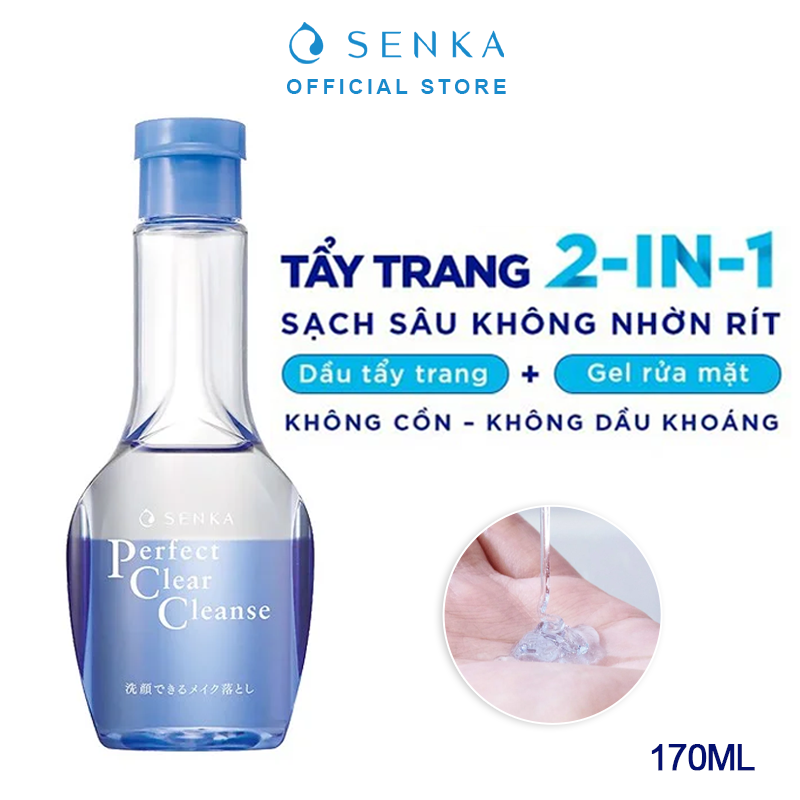 Gel Rửa Mặt Tẩy Trang 2 Trong 1 Senka Perfect Clear Cleanse 170ml