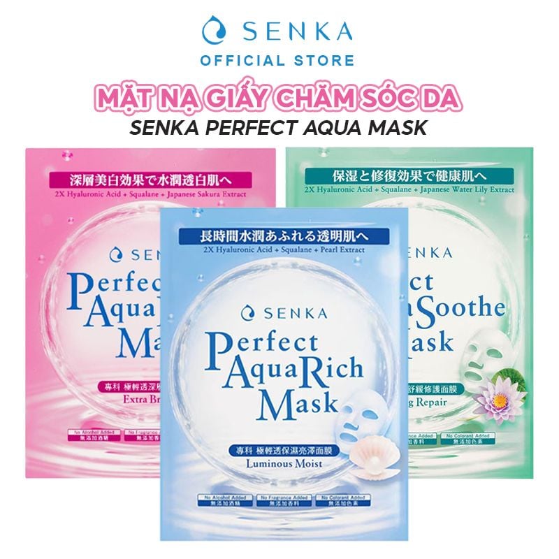 Mặt Nạ Giấy Senka Chăm Sóc Da Perfect Aqua Mask