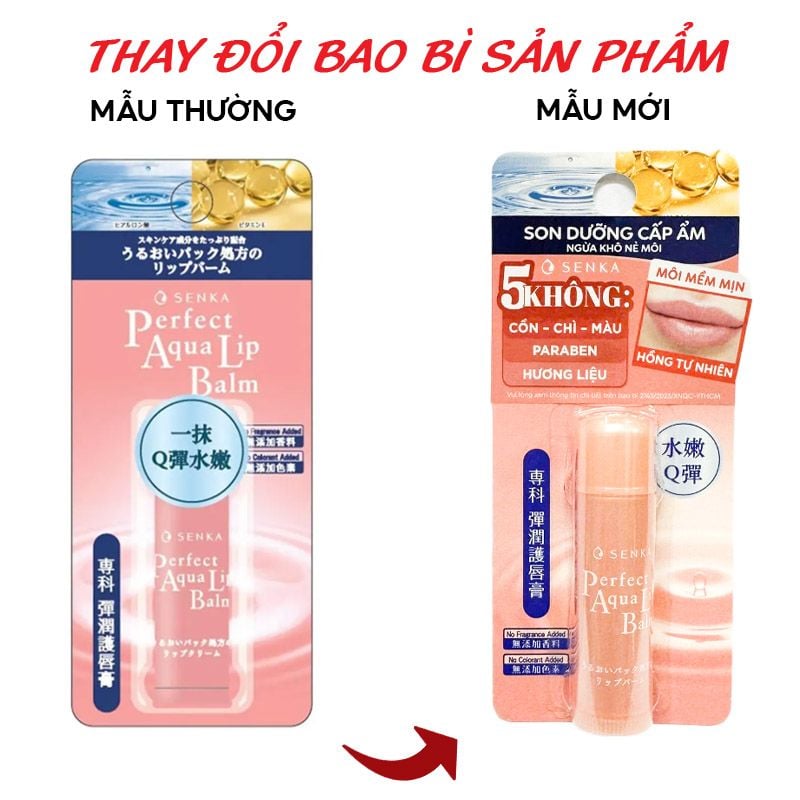 Son Dưỡng Môi Cấp Ẩm Cho Môi Senka Perfect Aqua Lip Balm 4.5g