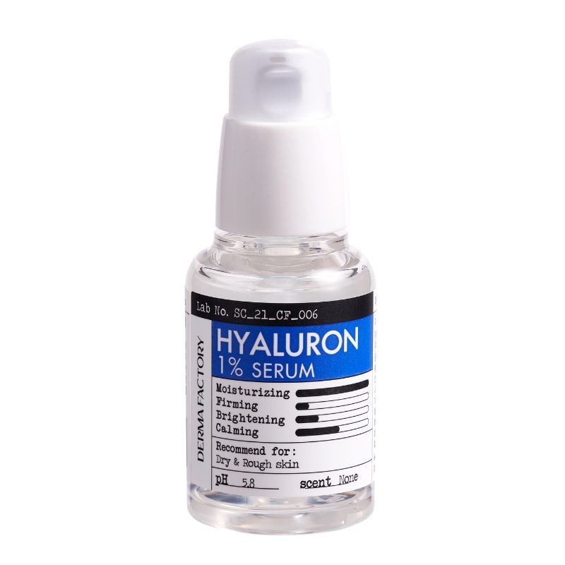 Serum Derma Factory Dưỡng Ẩm, Căng Bóng Hyaluron 1% Serum 30ml