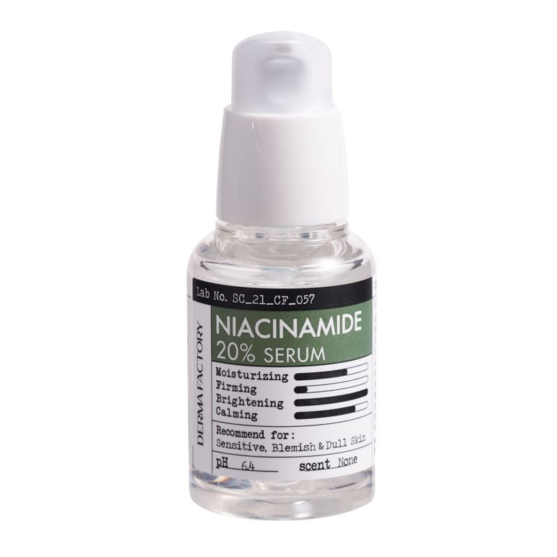 Serum Derma Factory Hỗ Trợ Dưỡng Trắng, Kiềm Dầu, Mờ Thâm Niacinamide 20% Serum 30ml