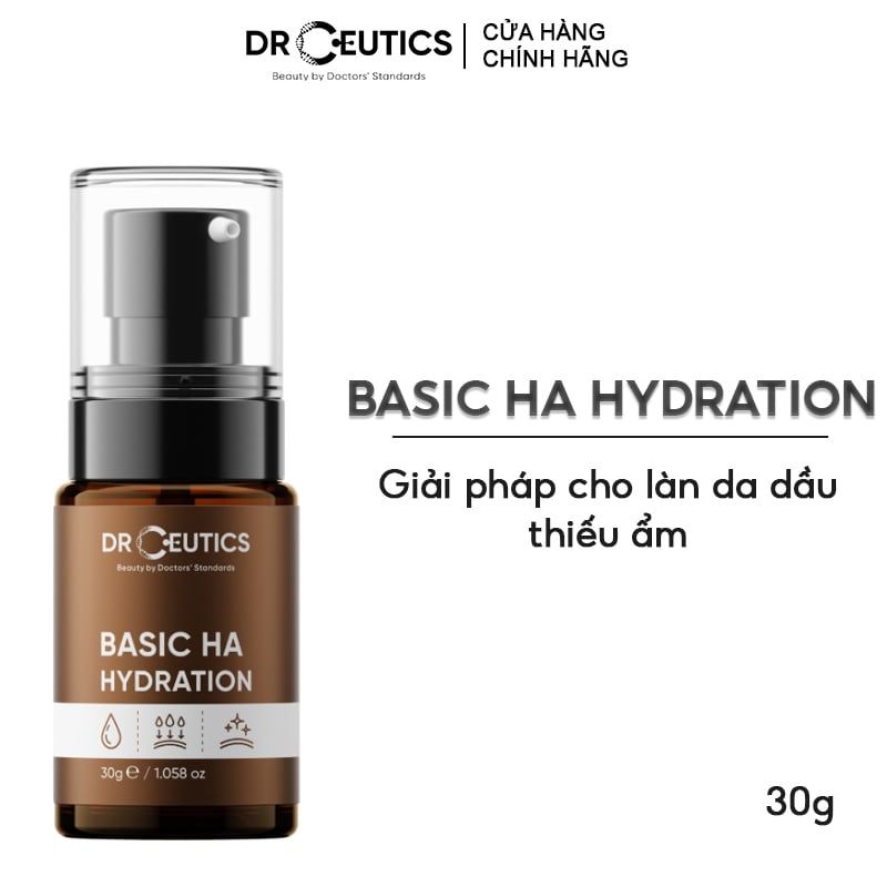 Serum DrCeutics Cấp Ẩm, Cân Bằng Dầu Nhờn DrCeutics Basic HA Hydration 30g
